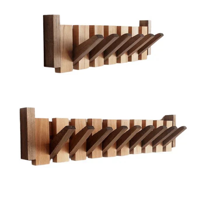 Elegante Appendiabiti in Legno a Forma di Pianoforte con Ganci Resistenti