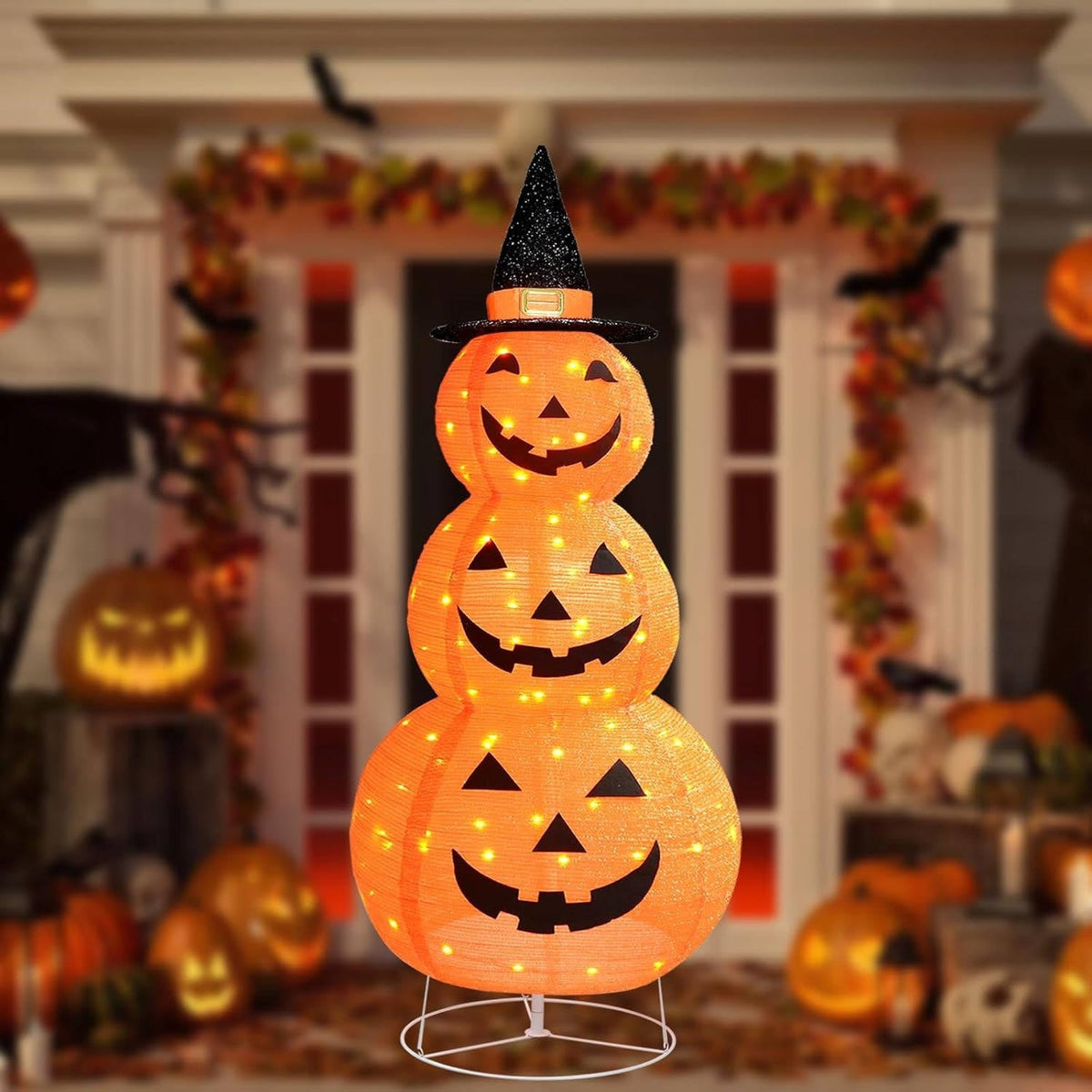 Citrouille Lumineuse d'Halloween avec 100 LED et Minuterie