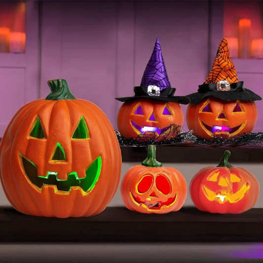 Citrouilles Lumineuses Halloween - Lanternes LED Effrayantes