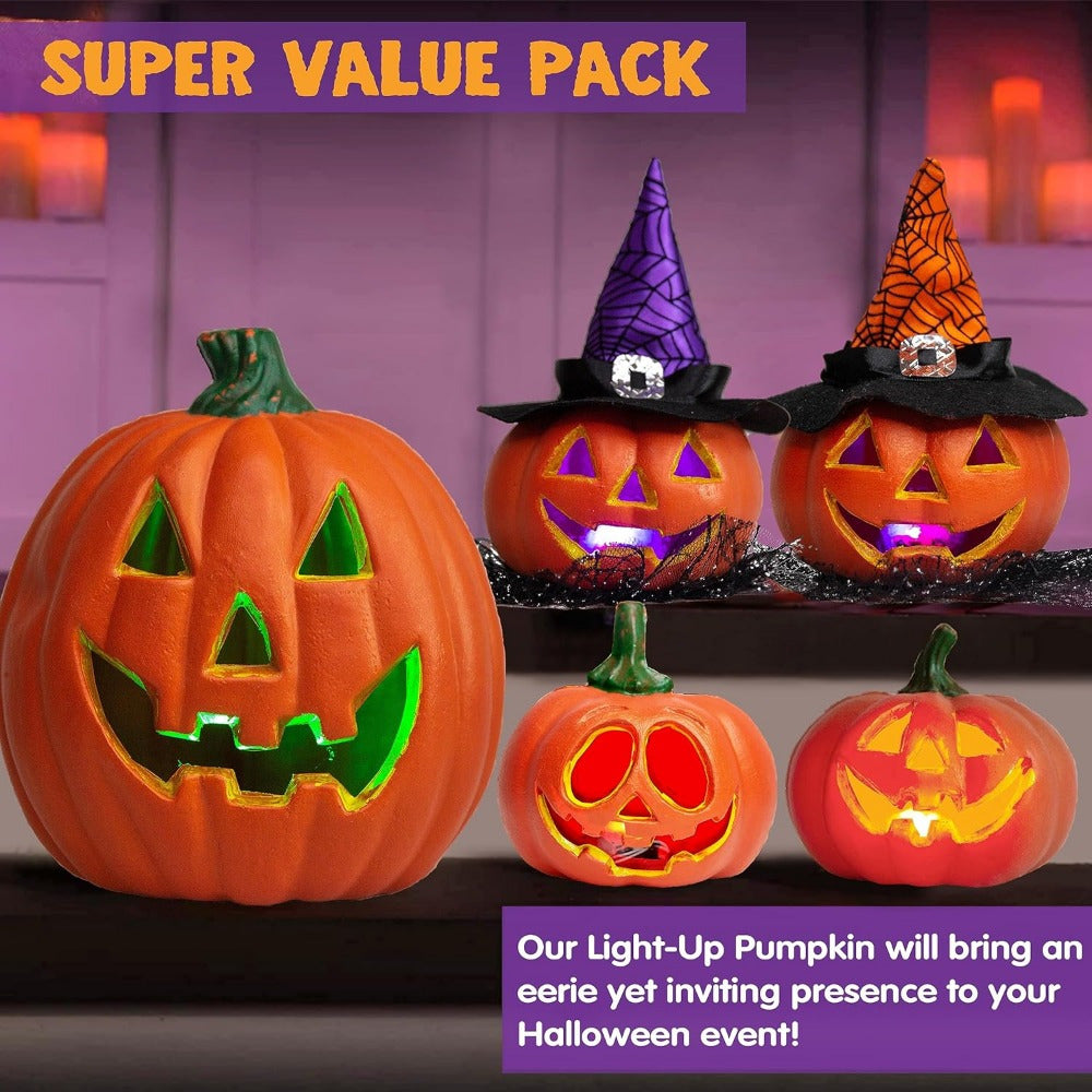 Citrouilles Lumineuses Halloween - Lanternes LED Effrayantes