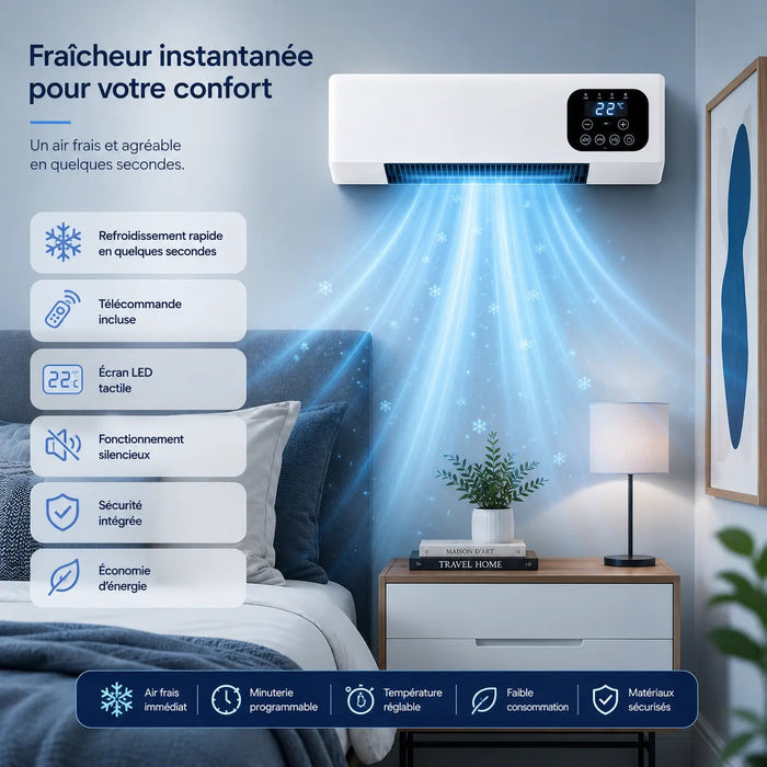 Climatiseur Réversible Mural WallBreeze 2000W Silencieux - Climatisation Murale Efficace