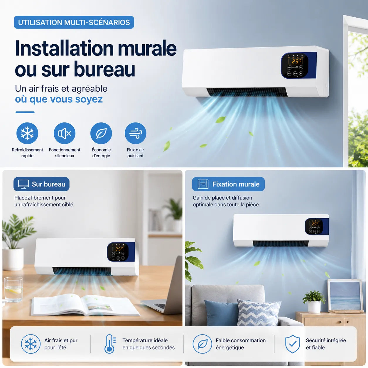 Climatiseur Réversible Mural WallBreeze 2000W Silencieux - Climatisation Murale Efficace