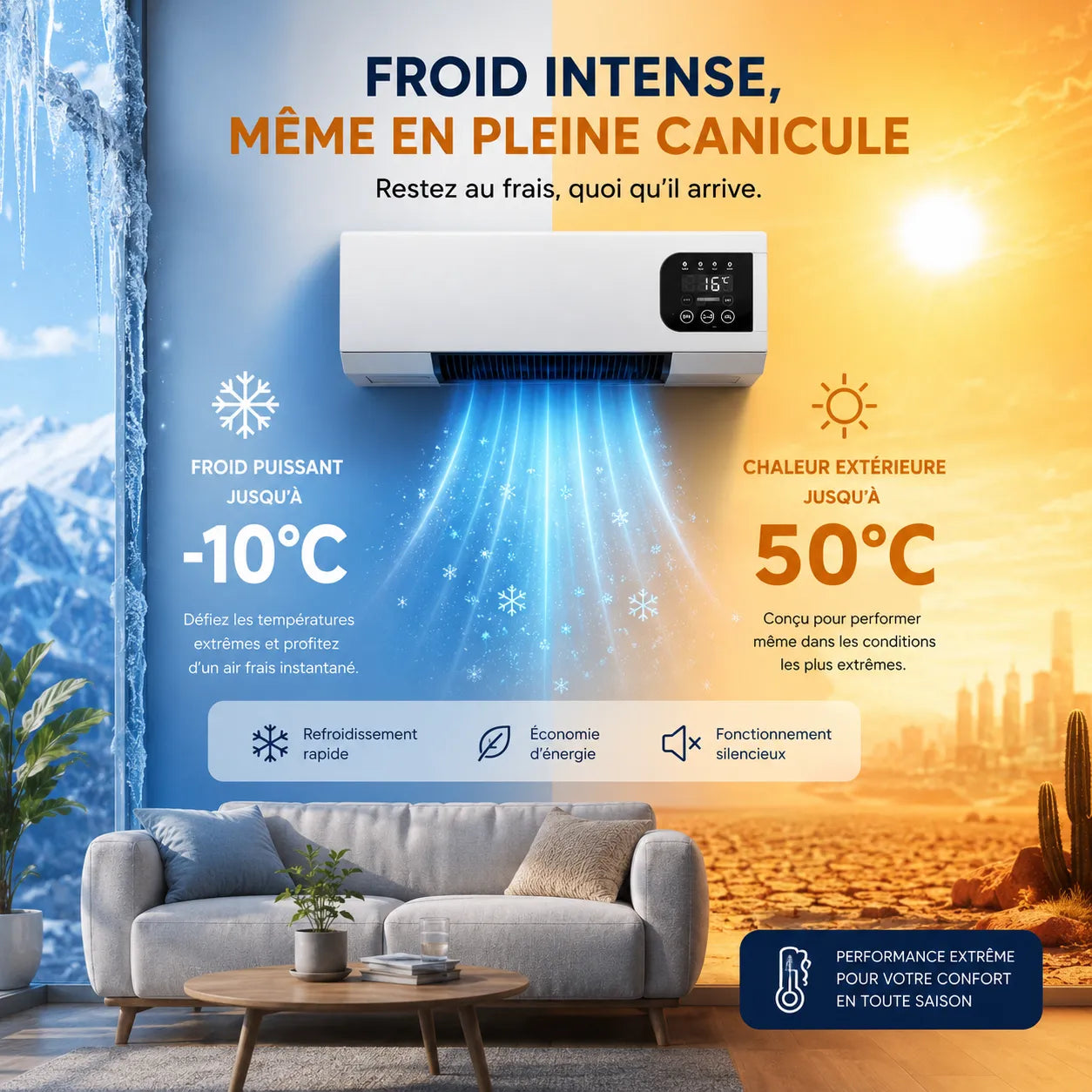 Climatiseur Réversible Mural WallBreeze 2000W Silencieux - Climatisation Murale Efficace