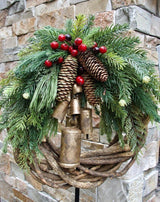 Couronne de Noël Bohème - Décoration Artisanale en Vigne
