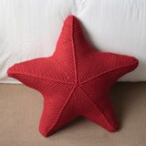 Coussin Décoratif Étoile de Mer Tricoté à la Main pour Canapé