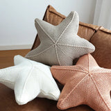 Coussin Décoratif Étoile de Mer Tricoté à la Main pour Canapé