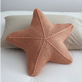 Coussin Décoratif Étoile de Mer Tricoté à la Main pour Canapé