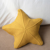 Coussin Décoratif Étoile de Mer Tricoté à la Main pour Canapé