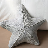 Coussin Décoratif Étoile de Mer Tricoté à la Main pour Canapé