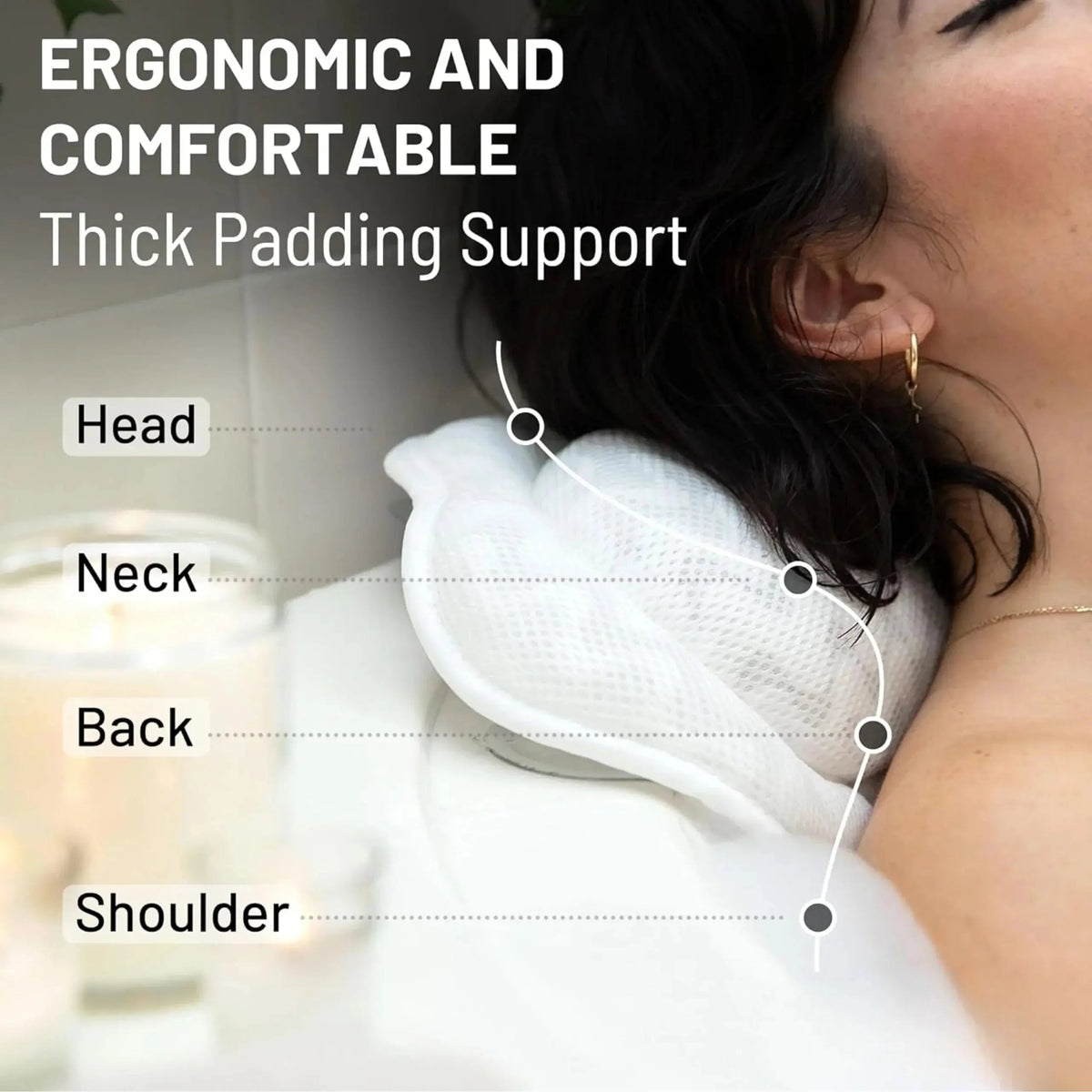 Coussin de Bain Ergonomique Antidérapant pour Baignoire - Confort Optimal