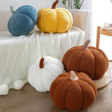 Coussins en Peluche - Décoration Automnale en Forme de Citrouille