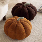 Coussins en Peluche - Décoration Automnale en Forme de Citrouille