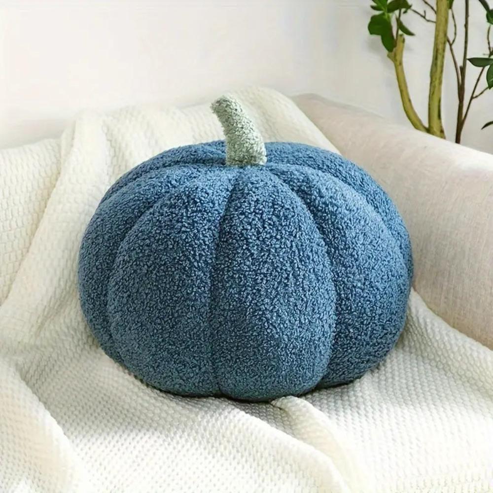 Coussins en Peluche - Décoration Automnale en Forme de Citrouille