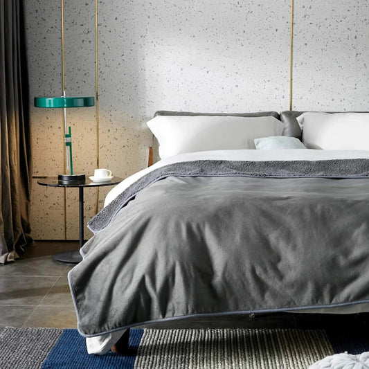 Copertina Reversibile per Neonati in Flanella Morbida e Sherpa