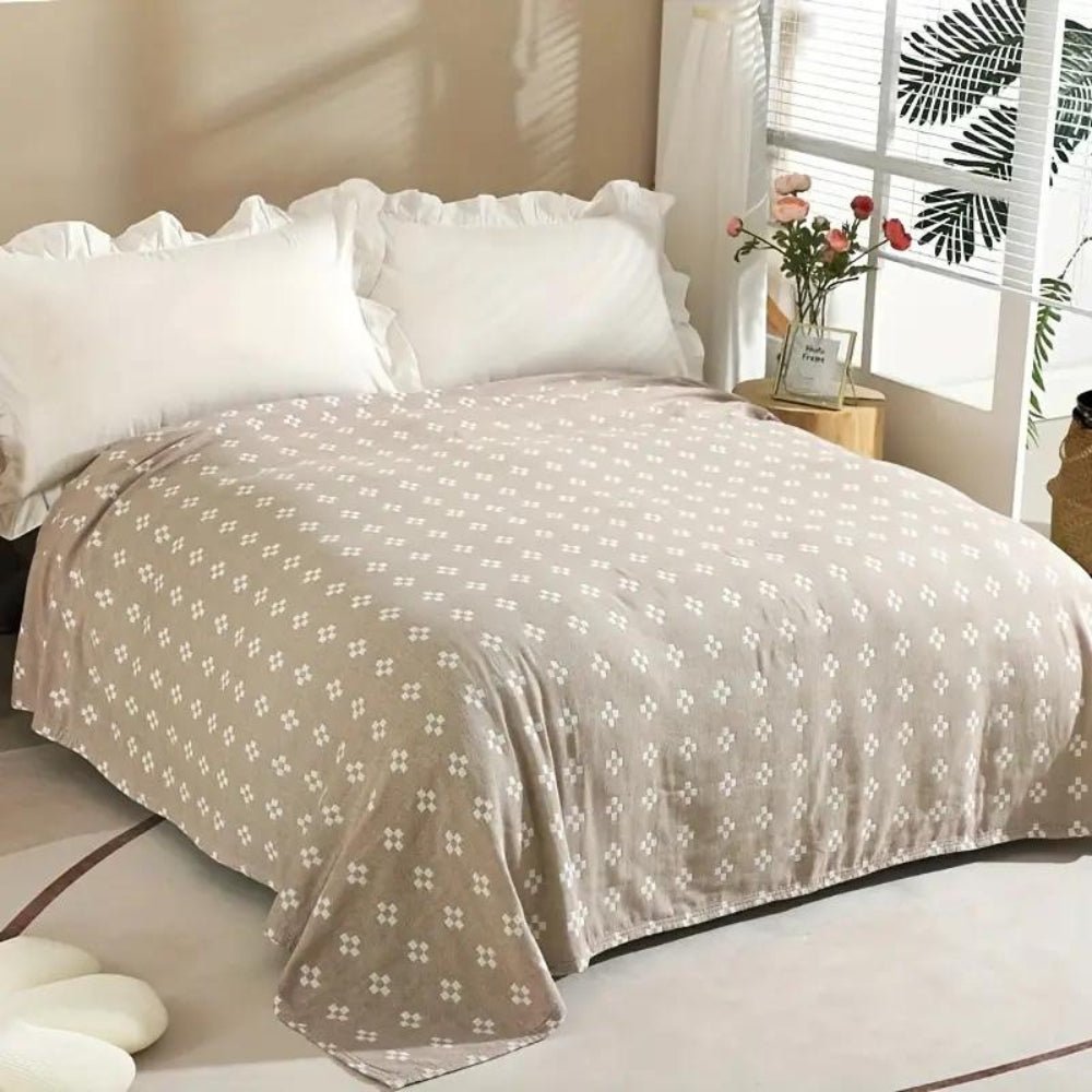 Coperta Comfort Diamond Dot 100% Cotone - Morbida e Traspirante