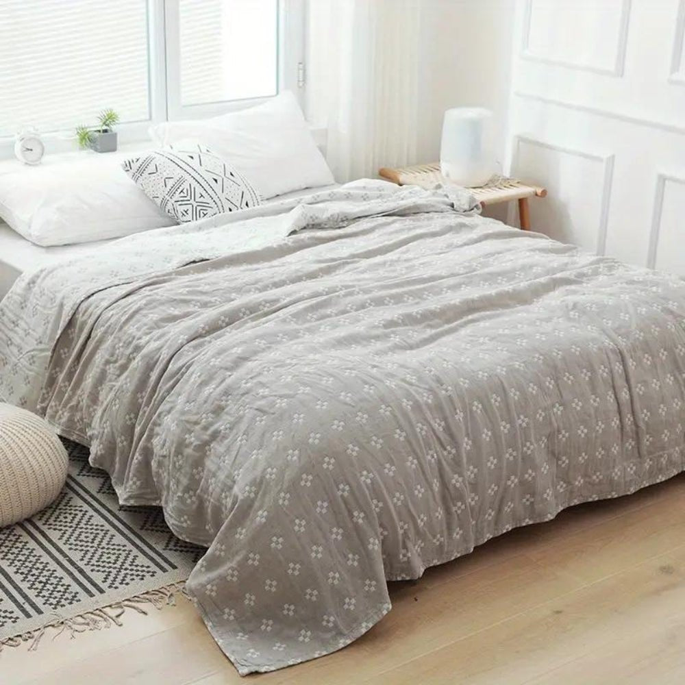 Coperta Comfort Diamond Dot 100% Cotone - Morbida e Traspirante
