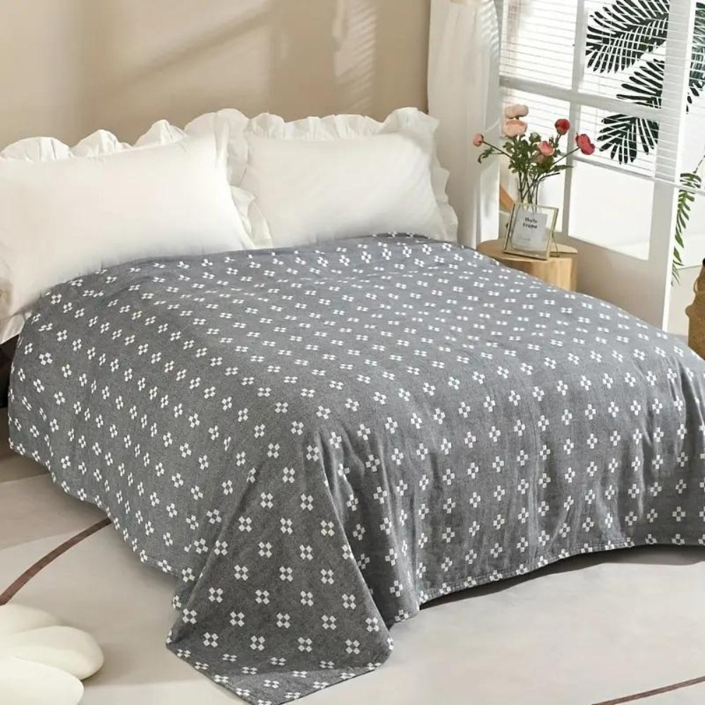Coperta Comfort Diamond Dot 100% Cotone - Morbida e Traspirante