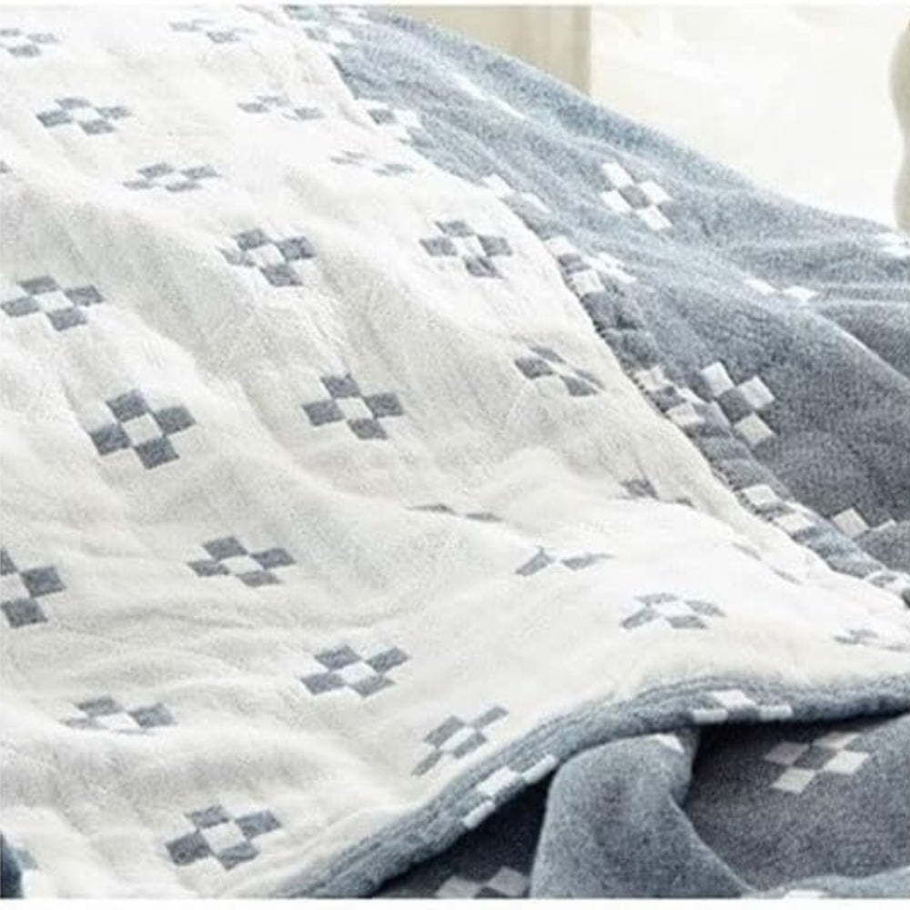 Coperta Comfort Diamond Dot 100% Cotone - Morbida e Traspirante