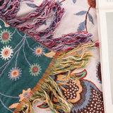Coperta Soffice Reversibile Vintage in Cotone Floreale 150x200 cm