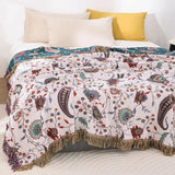 Coperta Soffice Reversibile Vintage in Cotone Floreale 150x200 cm