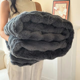 Couverture Polaire Douce Double Couche en Fausse Fourrure