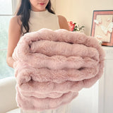 Couverture Polaire Douce Double Couche en Fausse Fourrure