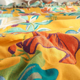 Coperta in Cotone Tropicale - Design Vibrante e Morbidezza