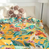 Coperta in Cotone Tropicale - Design Vibrante e Morbidezza