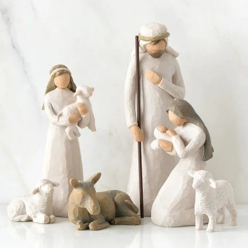 Crèche en Bois de Grange - Ensemble de 20 Pièces de la Nativité