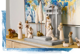 Crèche en Bois de Grange - Ensemble de 20 Pièces de la Nativité