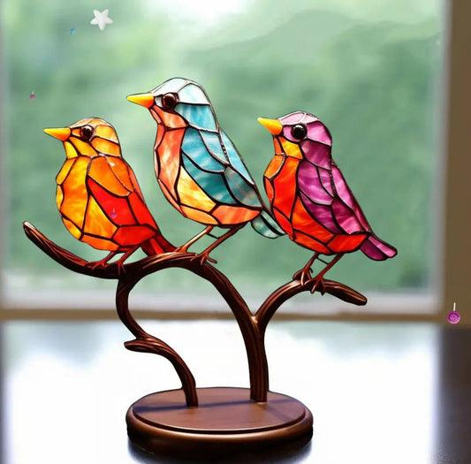 Decorazione per Finestre in Vetro Colorato - Uccello Luminoso e Durevole