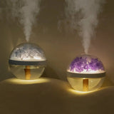 Diffuseur Huile Essentielle Ultrasonique Floral Rechargeable avec Lumière LED
