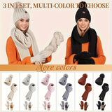 Ensemble d'Hiver 3-en-1 : Bonnet, Écharpe & Gants Tactiles Élégants