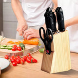 Ensemble de Couteaux de Cuisine 7 Pièces en Acier Inoxydable avec Support en Bois