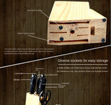 Ensemble de Couteaux de Cuisine 7 Pièces en Acier Inoxydable avec Support en Bois