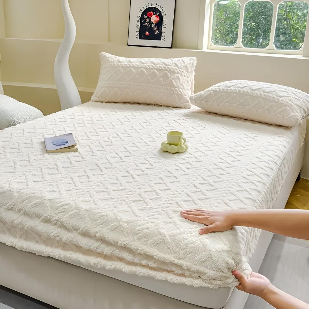 Ensemble de Draps en Velours Sherpa Luxe - Douceur et Confort Toutes Saisons
