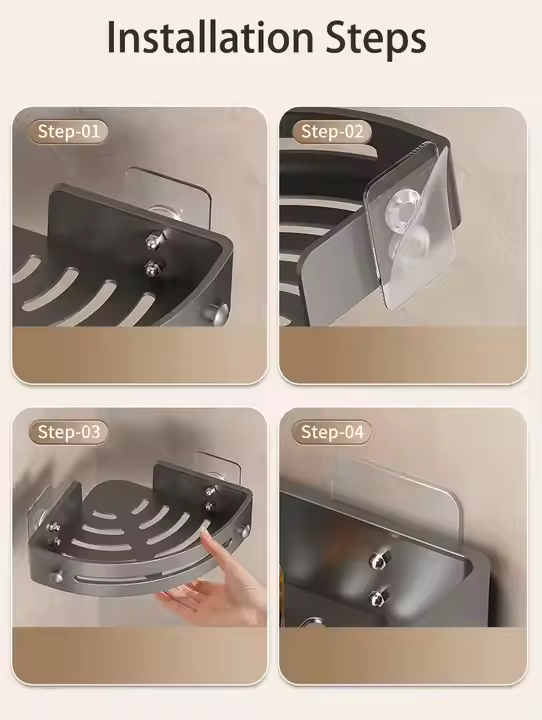 Étagère De Douche Transparente Sans Perçage - Rangement Pratique Et Moderne