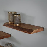 Étagère Murale en Bois d'Acacia - Design Industriel Unique