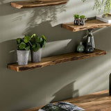 Étagère Murale en Bois d'Acacia - Design Industriel Unique