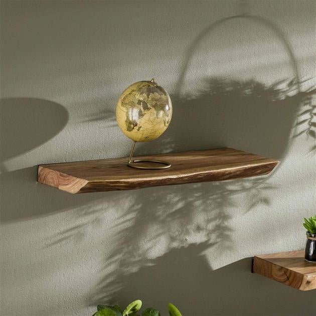 Étagère Murale en Bois d'Acacia - Design Industriel Unique