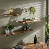 Étagère Murale en Bois d'Acacia - Design Industriel Unique