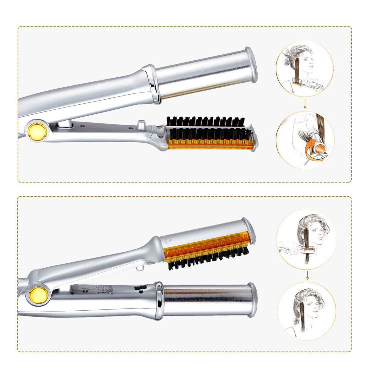 Piastra Per Capelli 2 In 1 - Lisciante Rotante Professionale Per Tutti I Tipi Di Capelli
