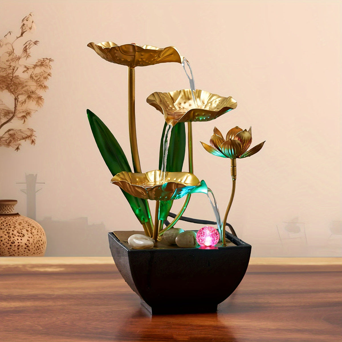 Fontana da Interni Lotus Serene - Decorazione Rilassante con Illuminazione a LED