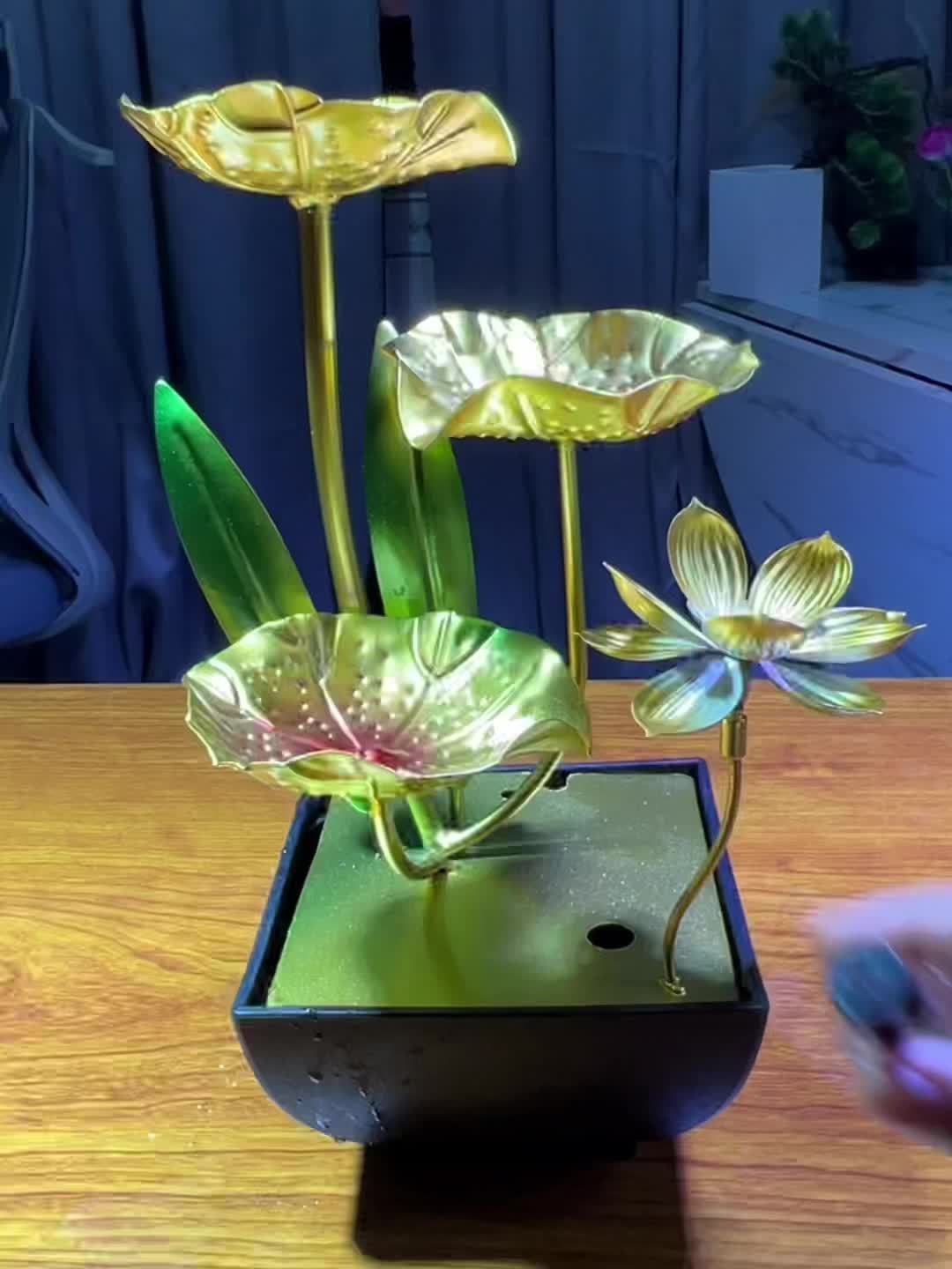 Fontana da Interni Lotus Serene - Decorazione Rilassante con Illuminazione a LED