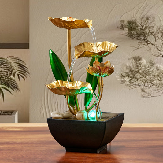 Fontana da Interno Serene Lotus - Atmosfera Rilassante e Illuminazione LED