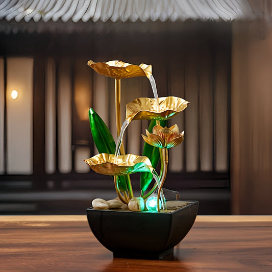 Fontana da Interno Serene Lotus - Atmosfera Rilassante e Illuminazione LED