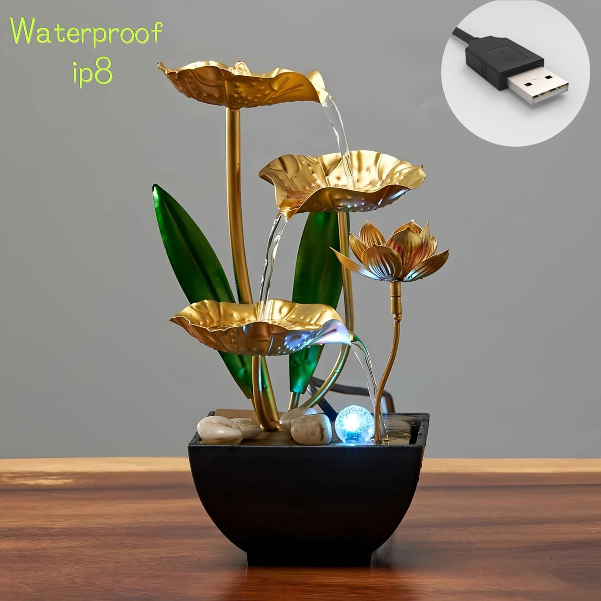Fontana da Interno Serene Lotus - Atmosfera Rilassante e Illuminazione LED