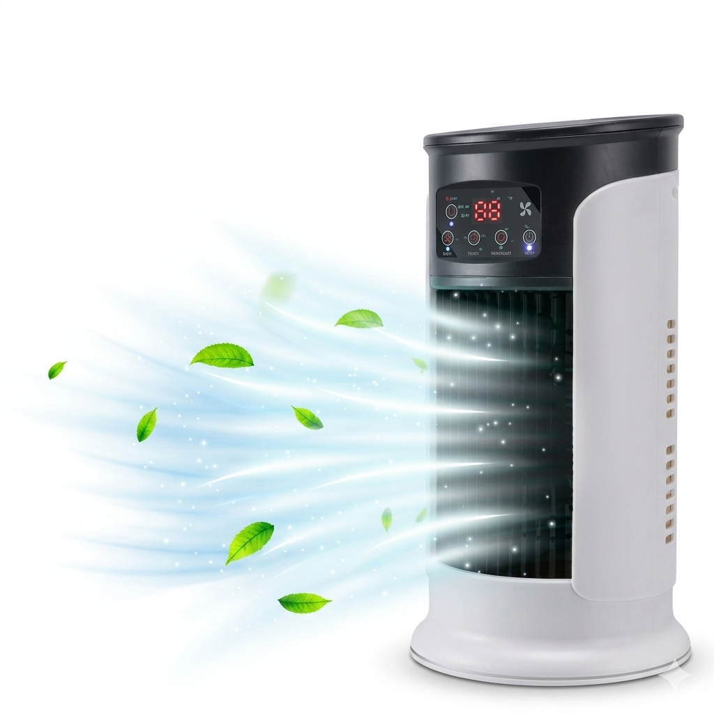 Climatiseur Portable Multifonction avec Roulettes - Air Frais et Énergisant