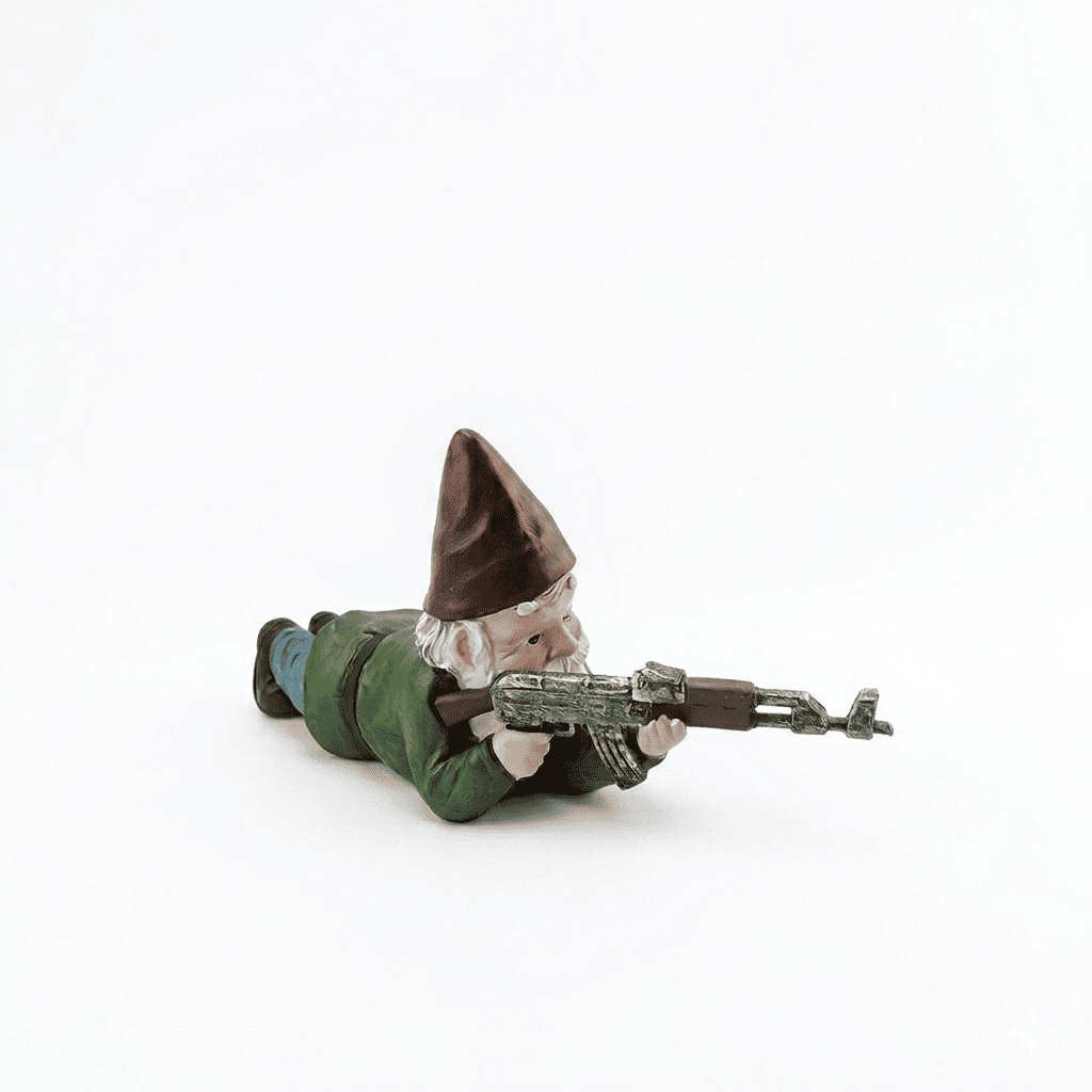 Militaire Tuinkabouter van Hars Camouflage - Buitendecoratie