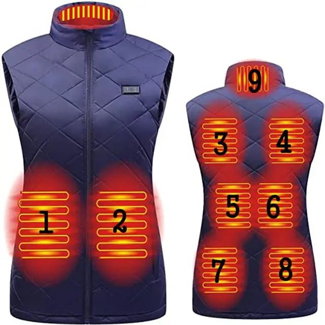 Gilet Chauffant Femme ThermaBelle USB - Veste Chauffante Infrarouge avec Batterie